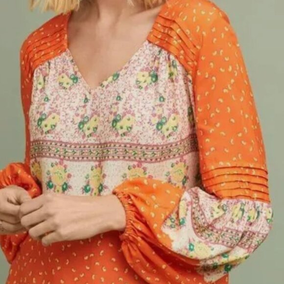 Anthropologie Women's Maeve Ceresco Peasant Top Size M - Picture 5 of 13